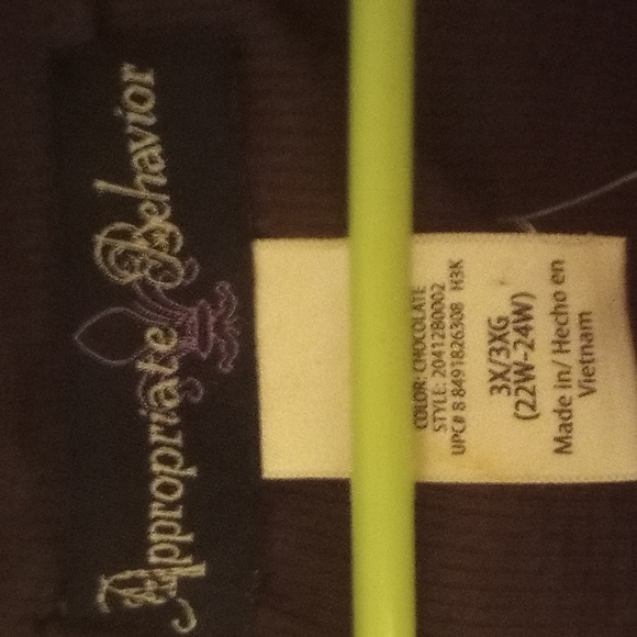 3X Appropriate Behavior brown long sleeve graphic T-shirt - Picture 2 of 3